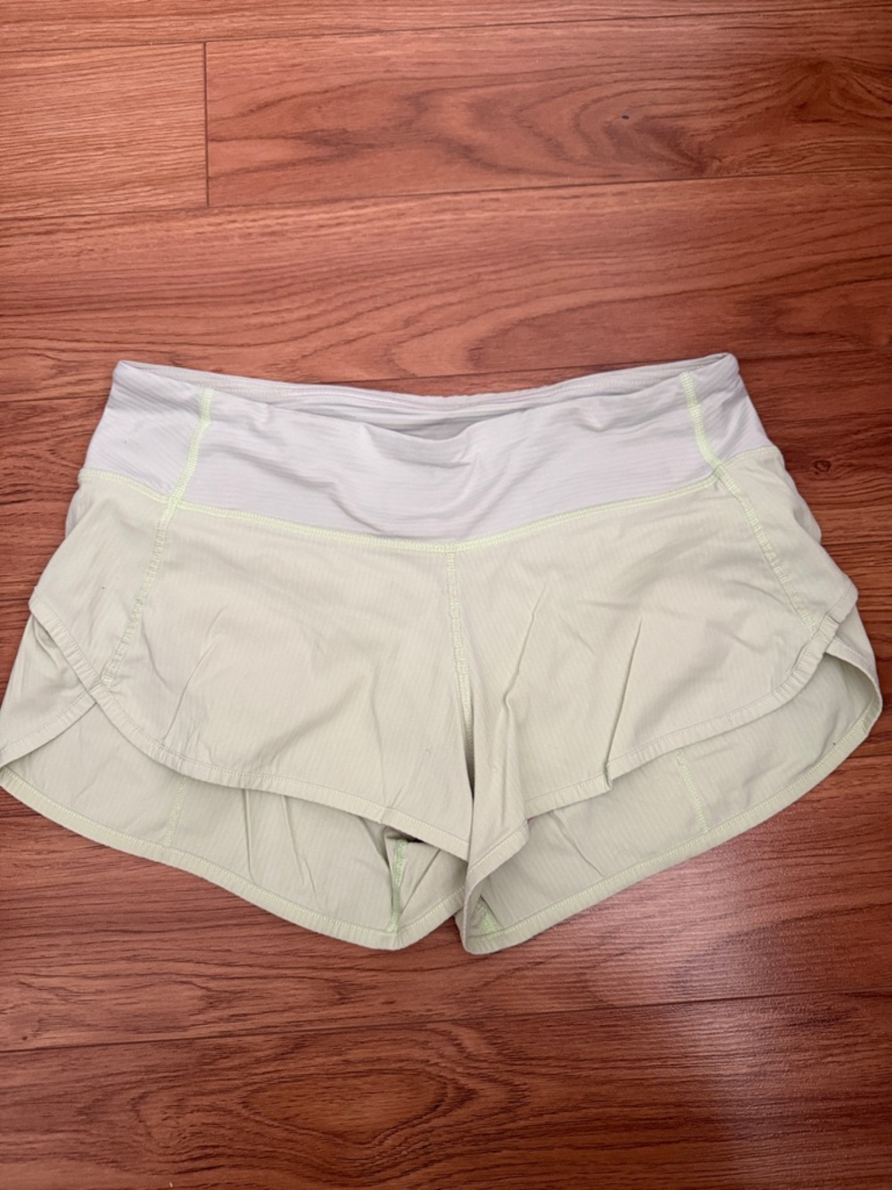 lululemon athletica Light Green Layered Speed Shorts